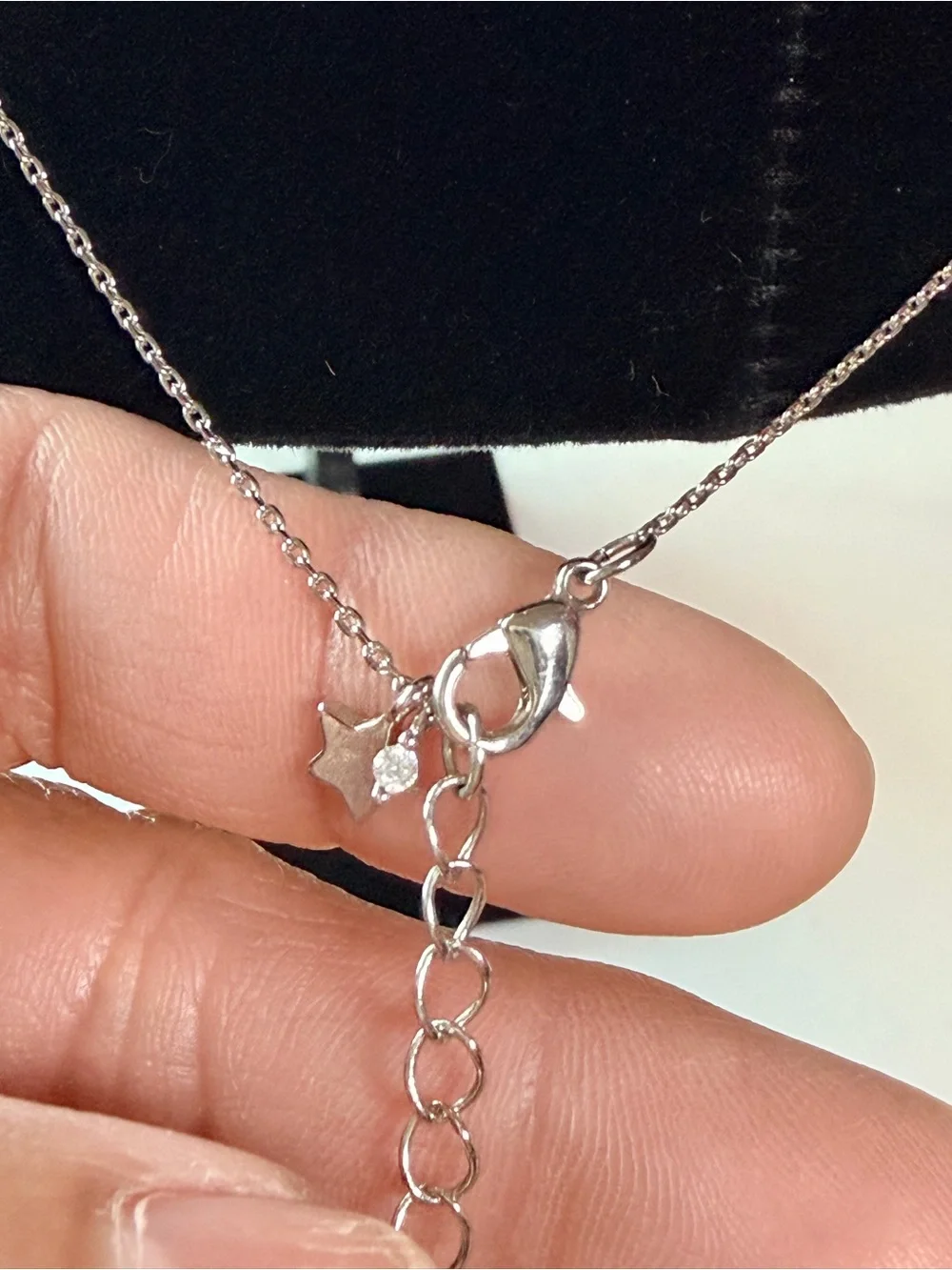 Children’s Minimal Silver Cable Chain Necklace 15’- Star & Circle Pendant